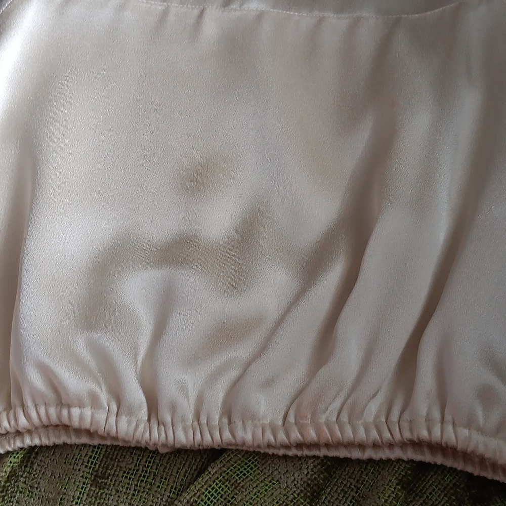 Vintage Cream Satin Pullover Hooded Sweatshirt.Size L - Picture 9 of 14